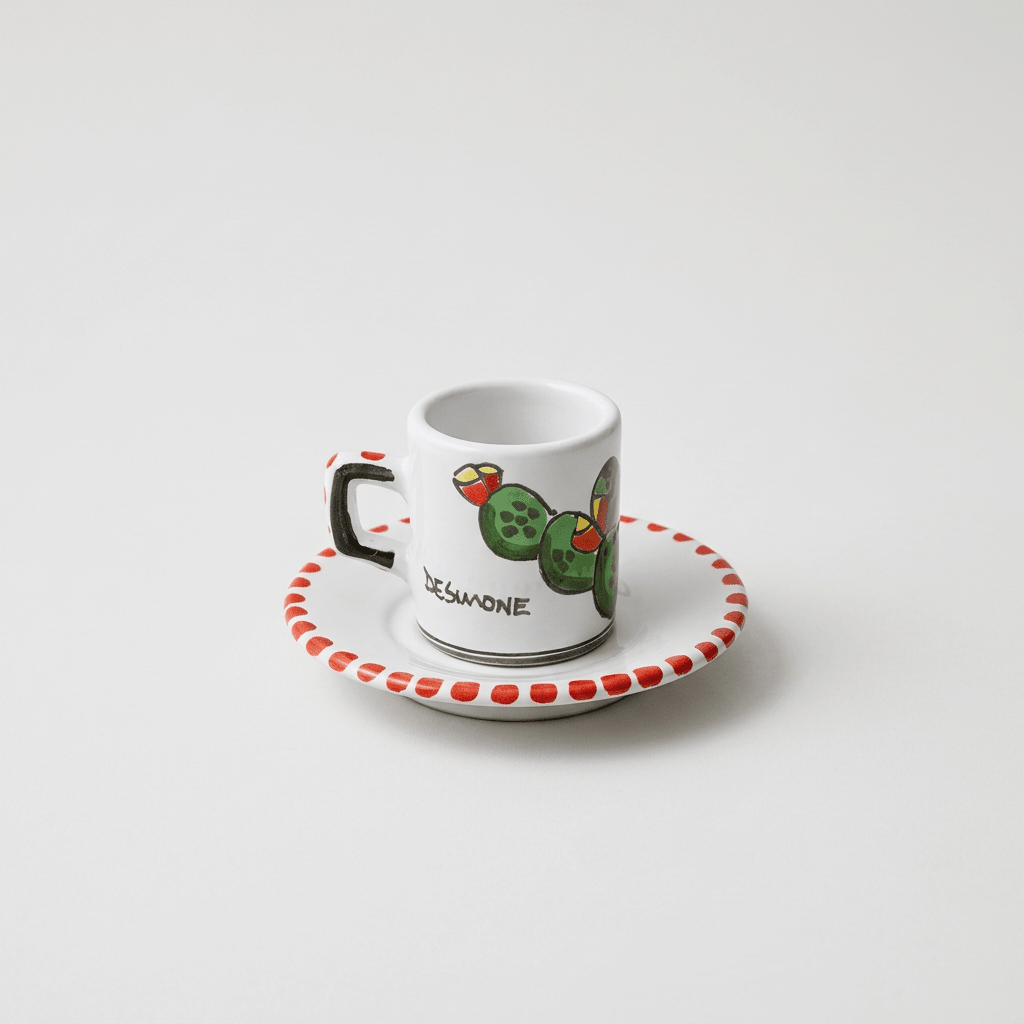 Tazzina da caffè cilindrica con piattino Ficus - Sua Maestà Sicilia