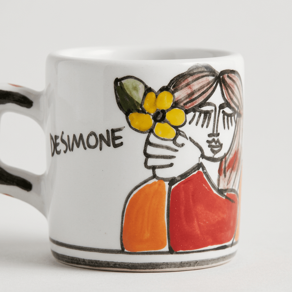 Tazzina da caffè cilindrica con piattino Fidanzati - Sua Maestà Sicilia