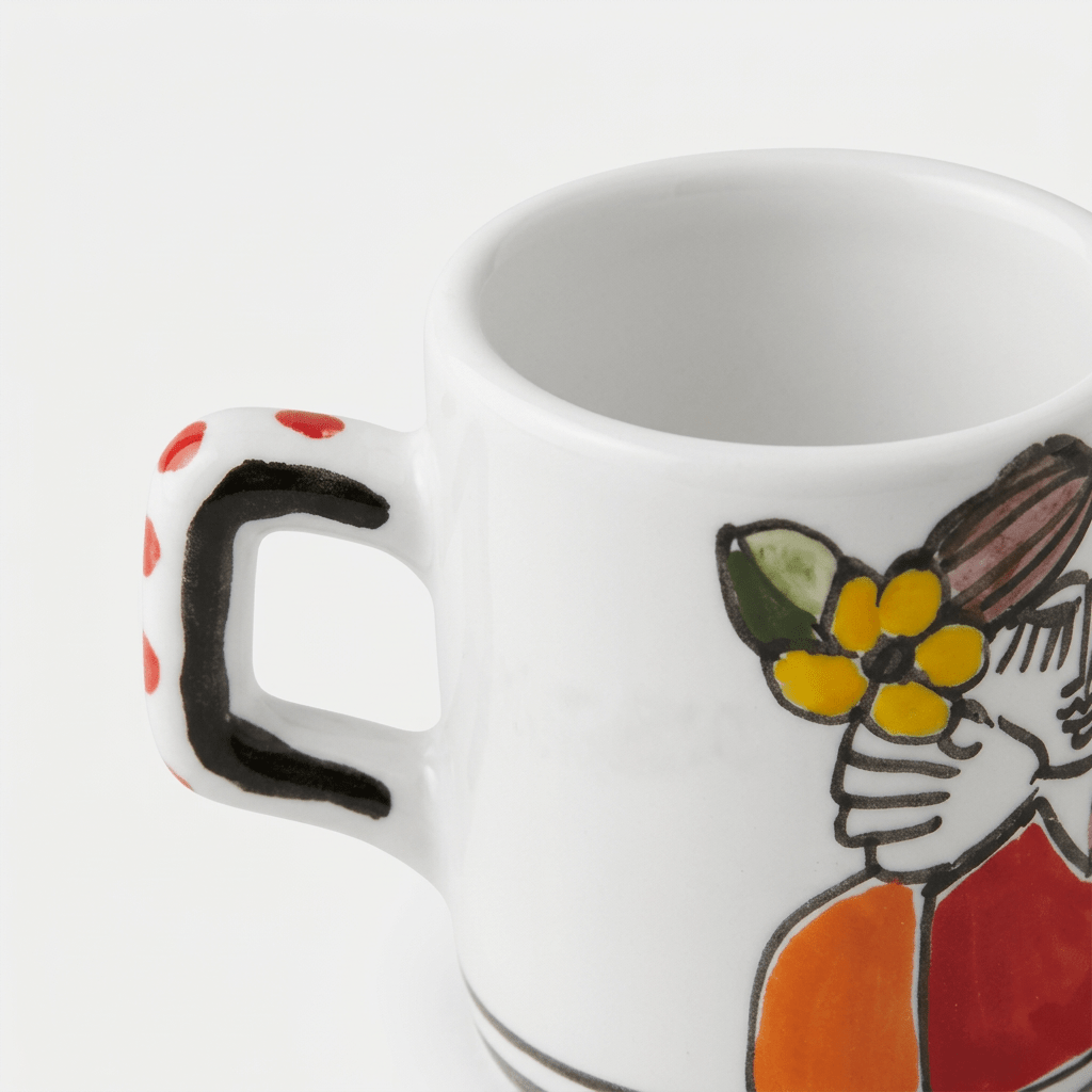 Tazzina da caffè cilindrica con piattino Fidanzati - Sua Maestà Sicilia