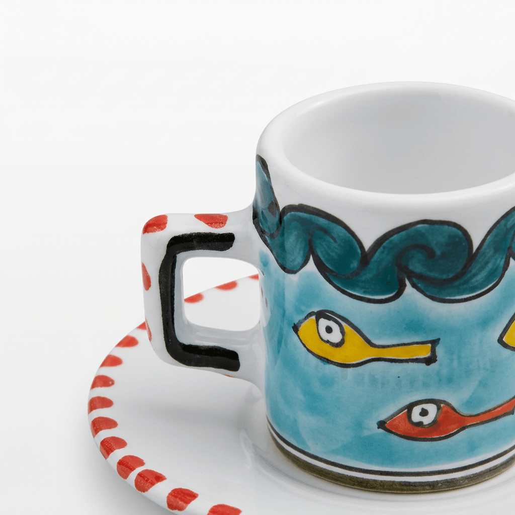 Tazzina da caffè cilindrica con piattino Gadir - Sua Maestà Sicilia