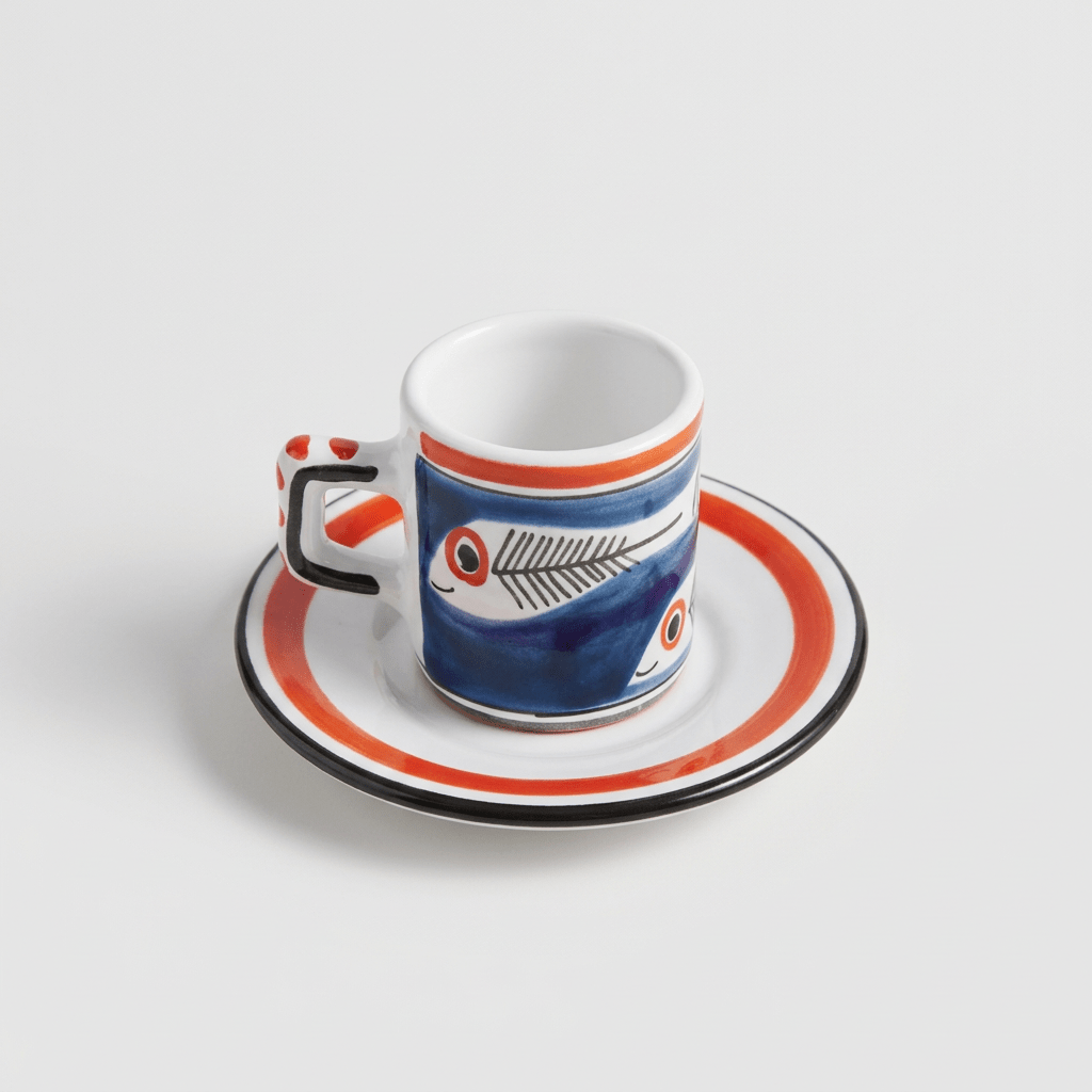 Tazzina da caffè cilindrica con piattino Itaca - Sua Maestà Sicilia