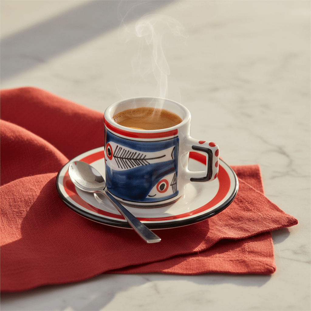 Tazzina da caffè cilindrica con piattino Itaca - Sua Maestà Sicilia