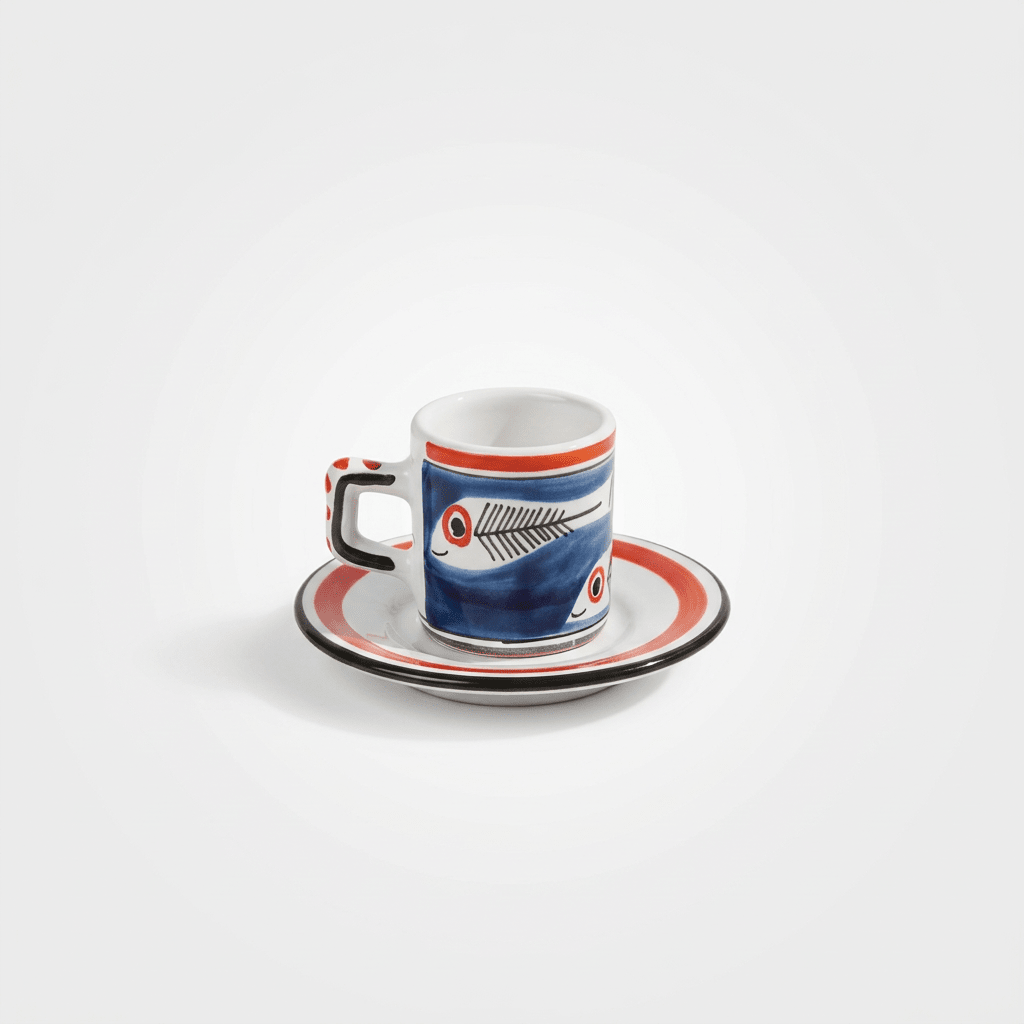 Tazzina da caffè cilindrica con piattino Itaca - Sua Maestà Sicilia