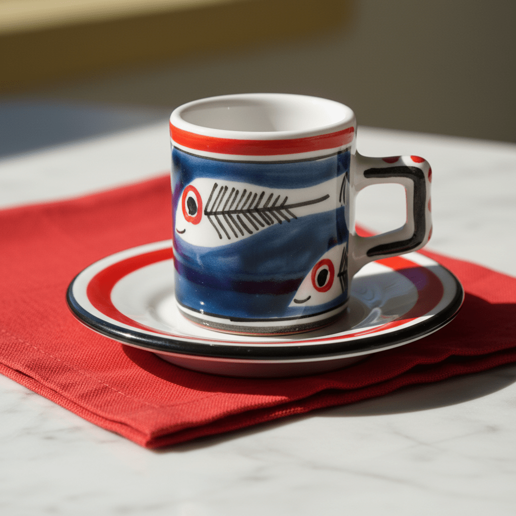 Tazzina da caffè cilindrica con piattino Itaca - Sua Maestà Sicilia