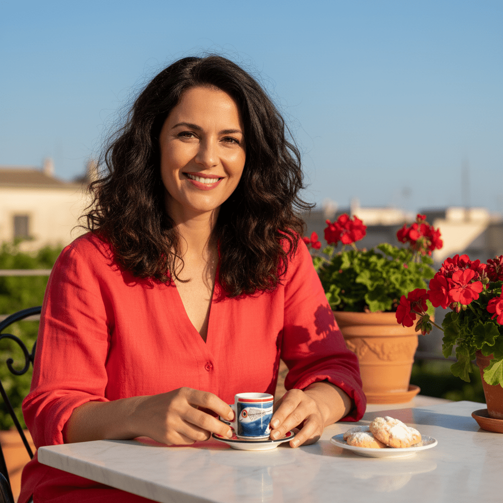 Tazzina da caffè cilindrica con piattino Itaca - Sua Maestà Sicilia