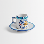 Tazzina da caffè cilindrica con piattino Levante - Sua Maestà Sicilia