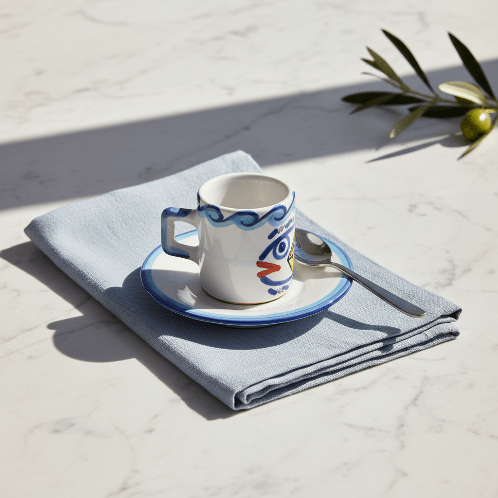Tazzina da caffè cilindrica con piattino Levante - Sua Maestà Sicilia