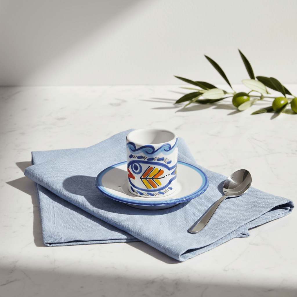 Tazzina da caffè cilindrica con piattino Levante - Sua Maestà Sicilia