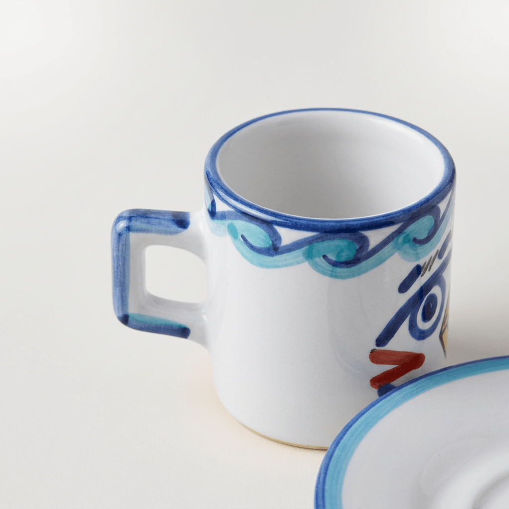 Tazzina da caffè cilindrica con piattino Levante - Sua Maestà Sicilia