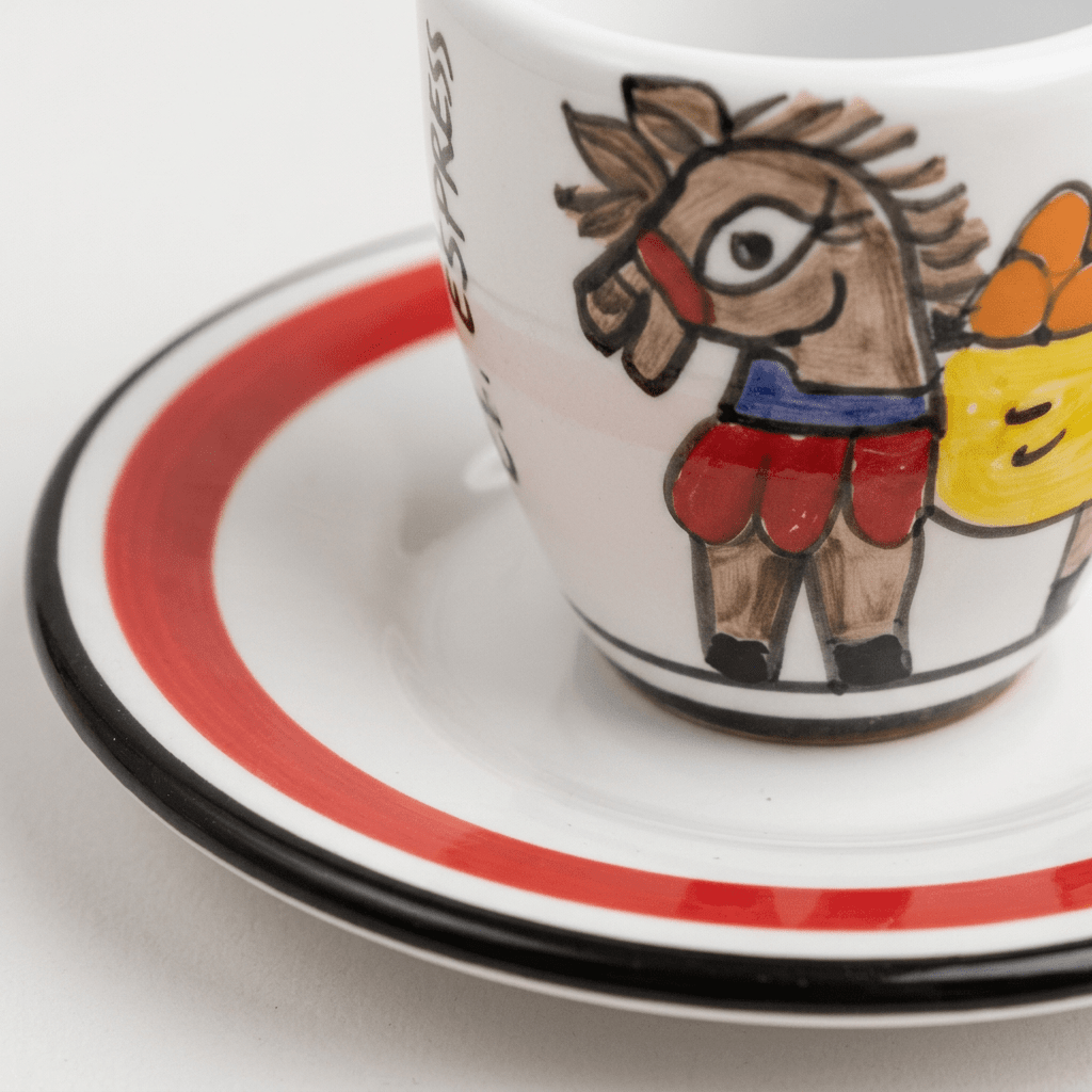Tazzina da caffè con piattino Asinello - Sua Maestà Sicilia