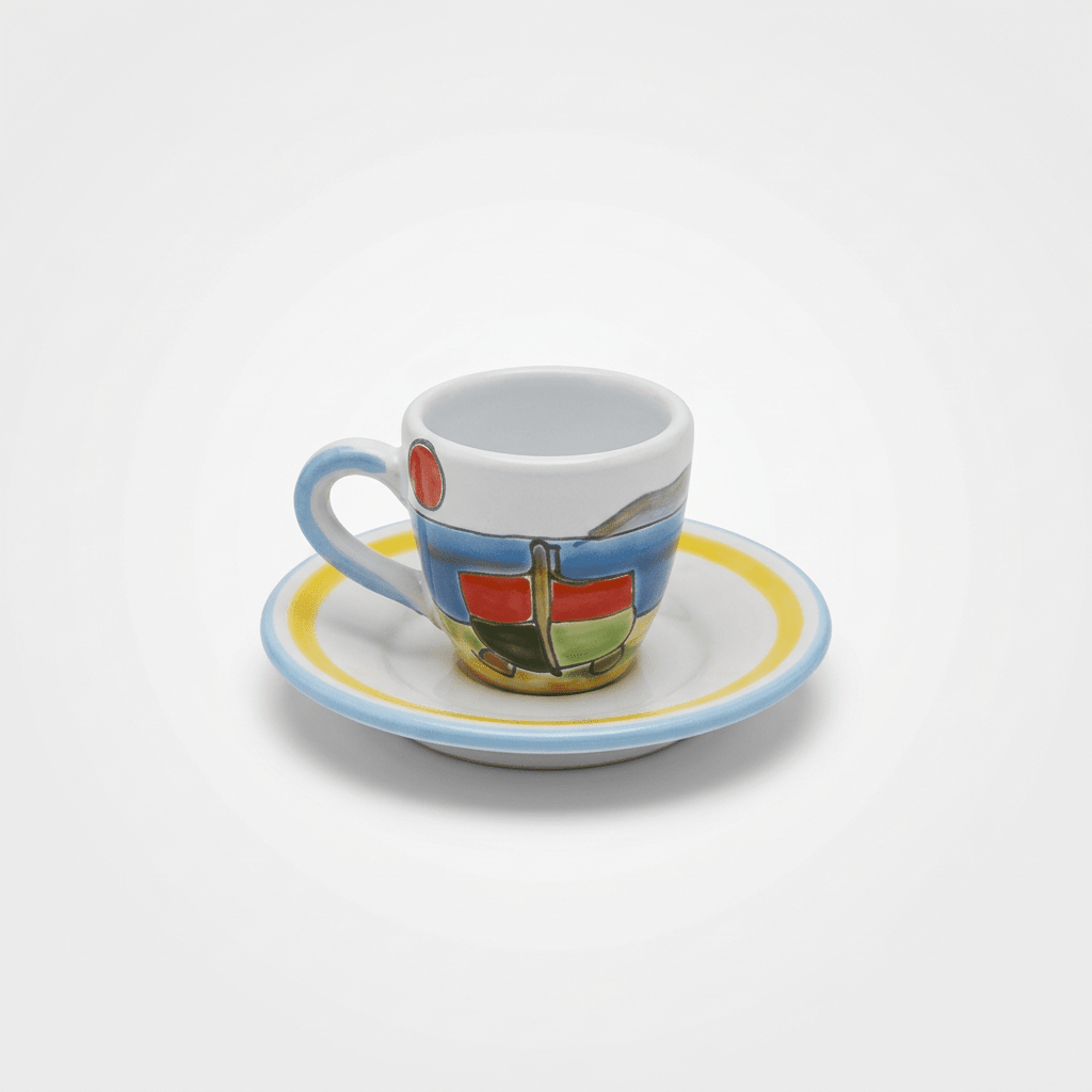 Tazzina da caffè con piattino Dammusi Elaborato - Sua Maestà Sicilia