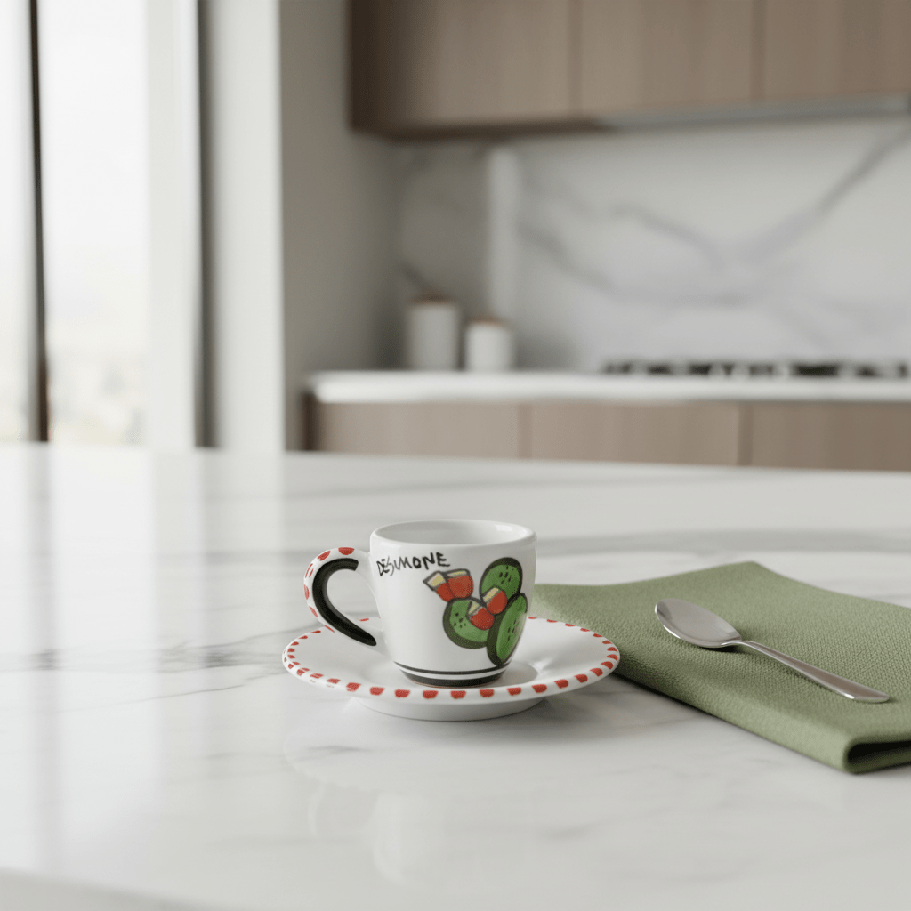 Tazzina da caffè con piattino Ficus - Sua Maestà Sicilia