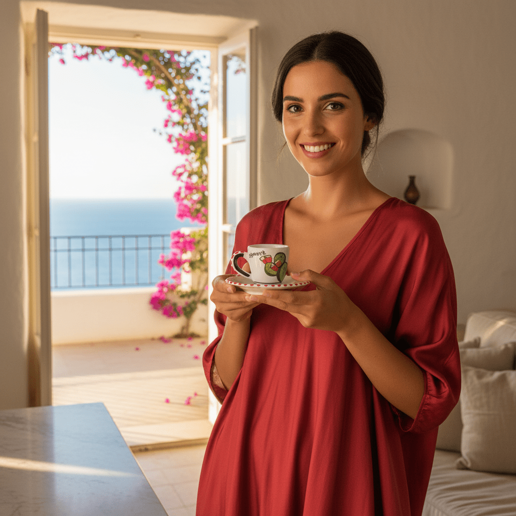 Tazzina da caffè con piattino Ficus - Sua Maestà Sicilia