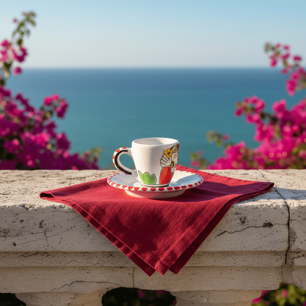 Tazzina da caffè con piattino Fidanzati - Sua Maestà Sicilia