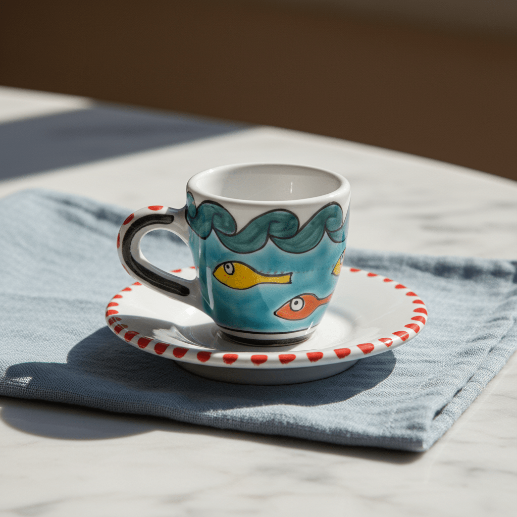 Tazzina da caffè con piattino Gadir - Sua Maestà Sicilia