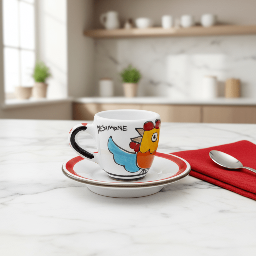 Tazzina da caffè con piattino Gallina - Sua Maestà Sicilia