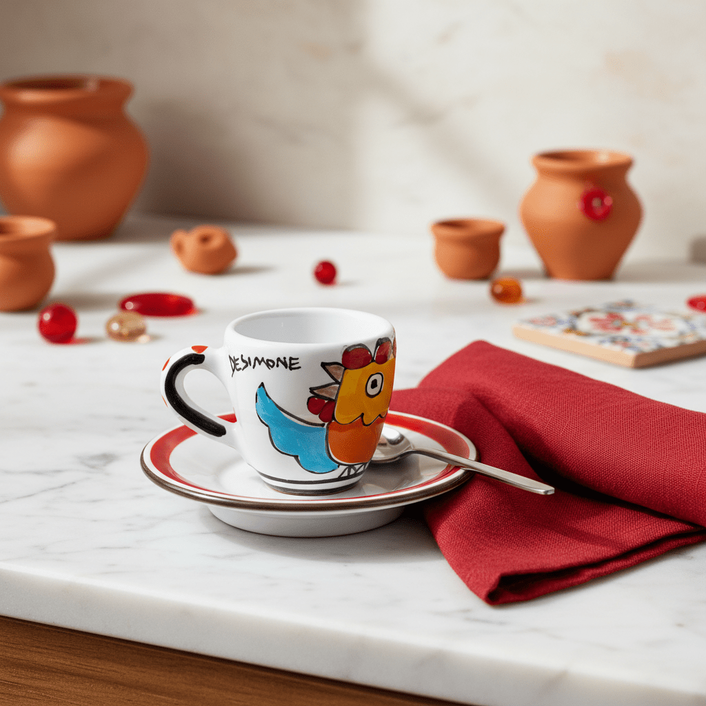 Tazzina da caffè con piattino Gallina - Sua Maestà Sicilia