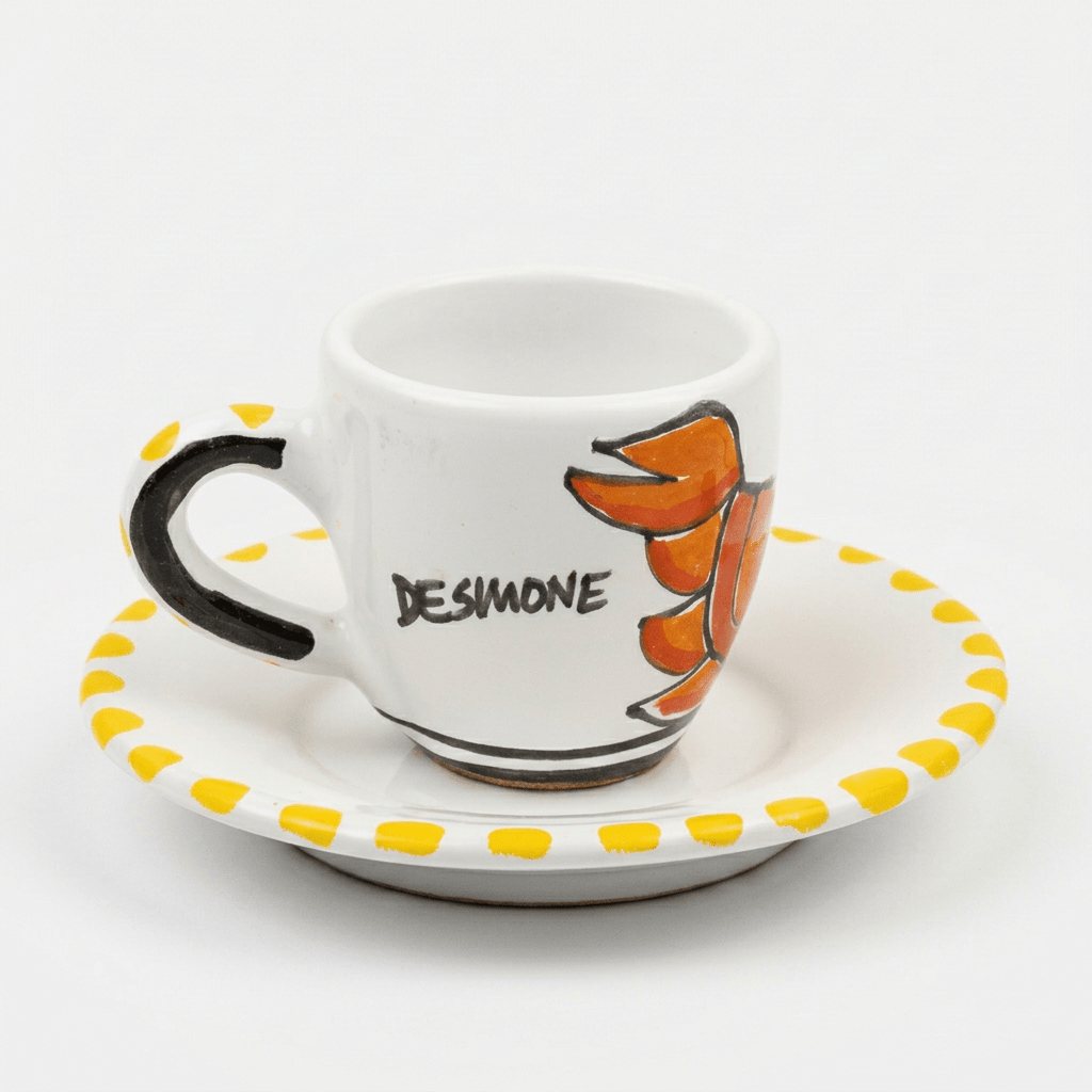Tazzina da caffè con piattino Granchio - Sua Maestà Sicilia