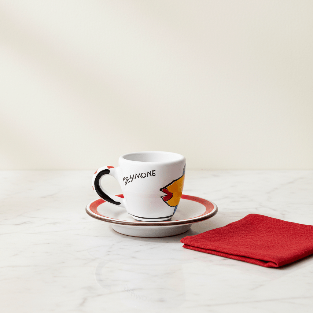 Tazzina da caffè con piattino Pesce - Sua Maestà Sicilia