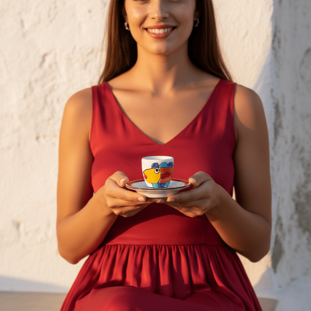 Tazzina da caffè con piattino Pesce - Sua Maestà Sicilia