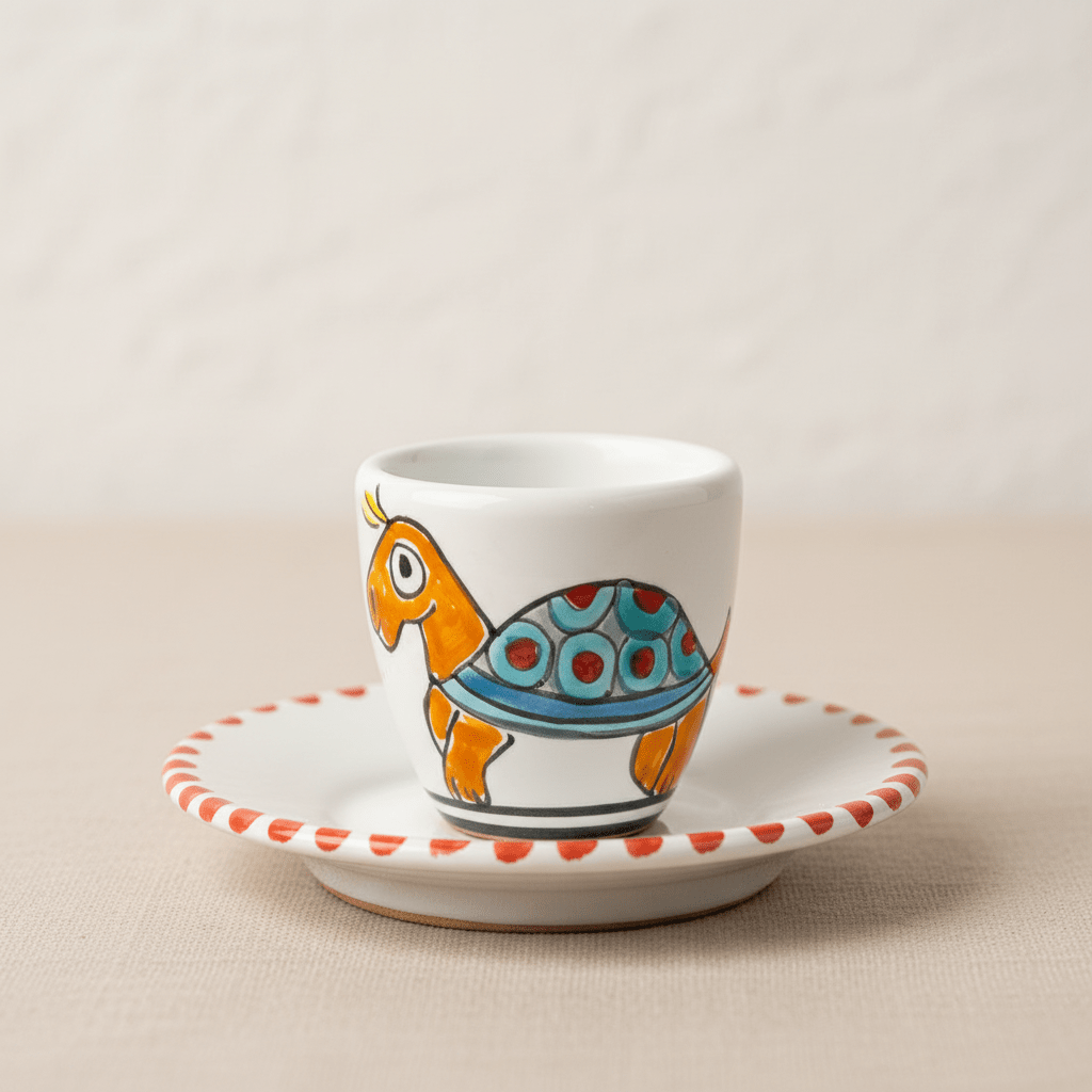 Tazzina da caffè con piattino Tartaruga - Sua Maestà Sicilia