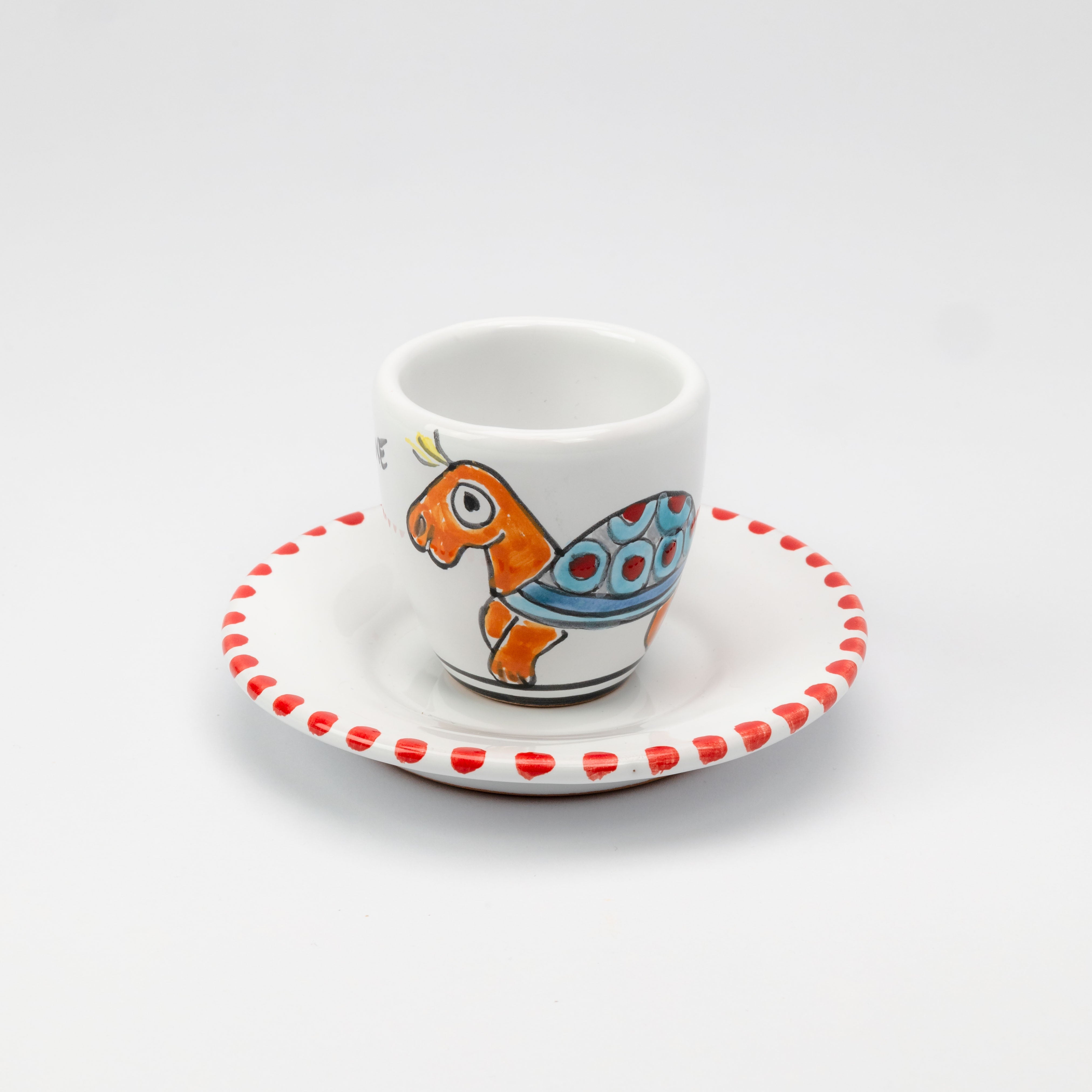 Tasse à café et soucoupe tortue