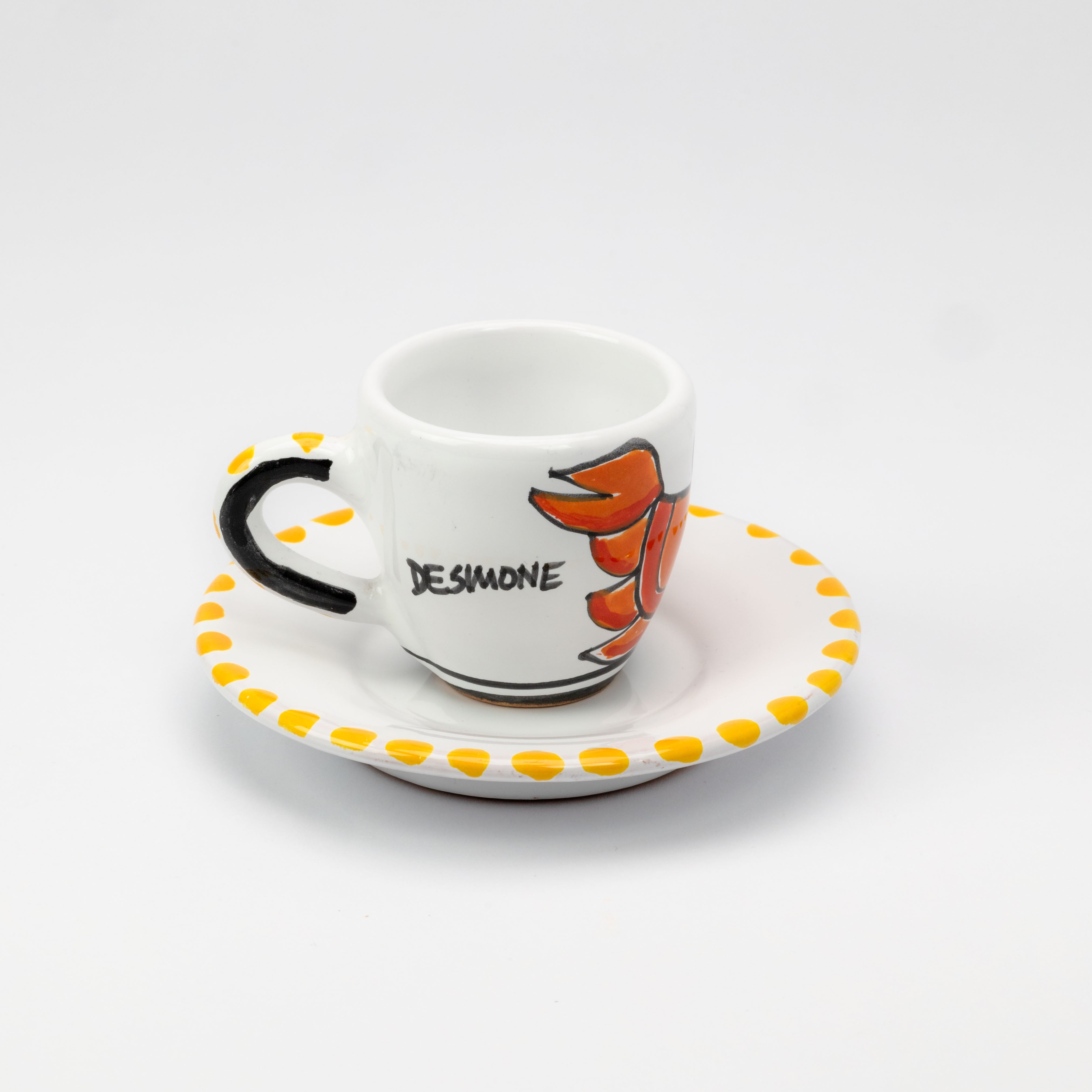 Tasse à café et soucoupe crabe