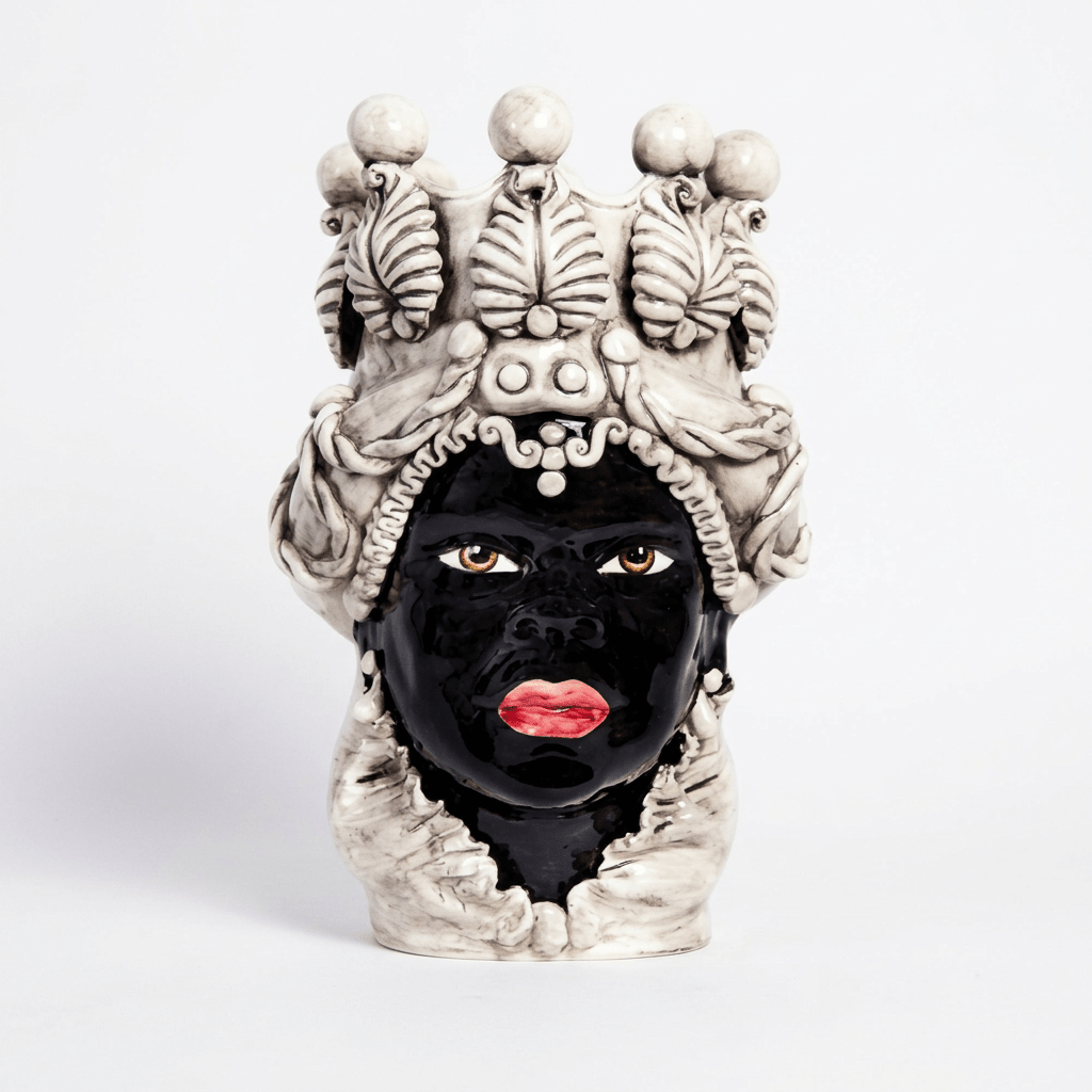 Tête de Déméter Moor en blanc antique