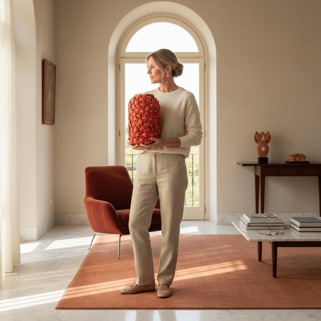 Vaso cilindro margherite rosse - Sua Maestà Sicilia