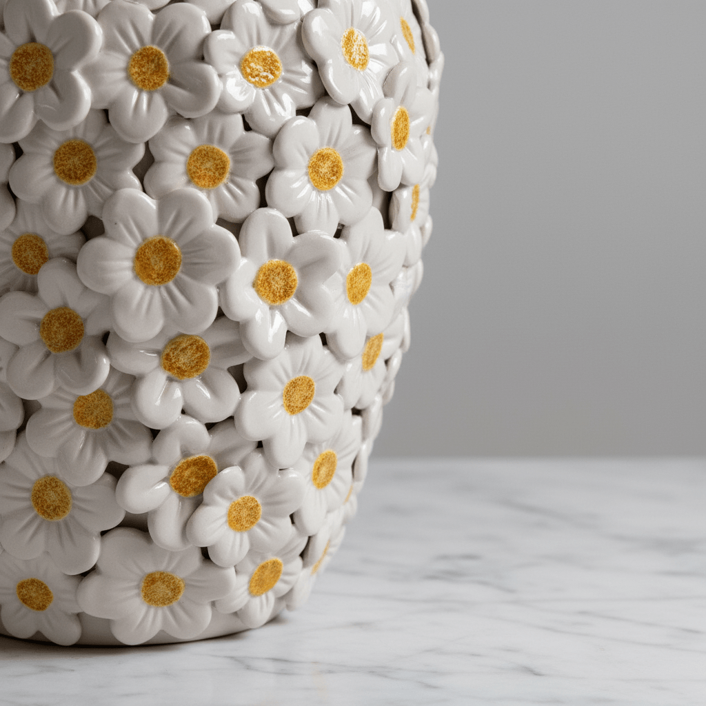 Vaso Margherita Bianco Lucido - Sua Maestà Sicilia