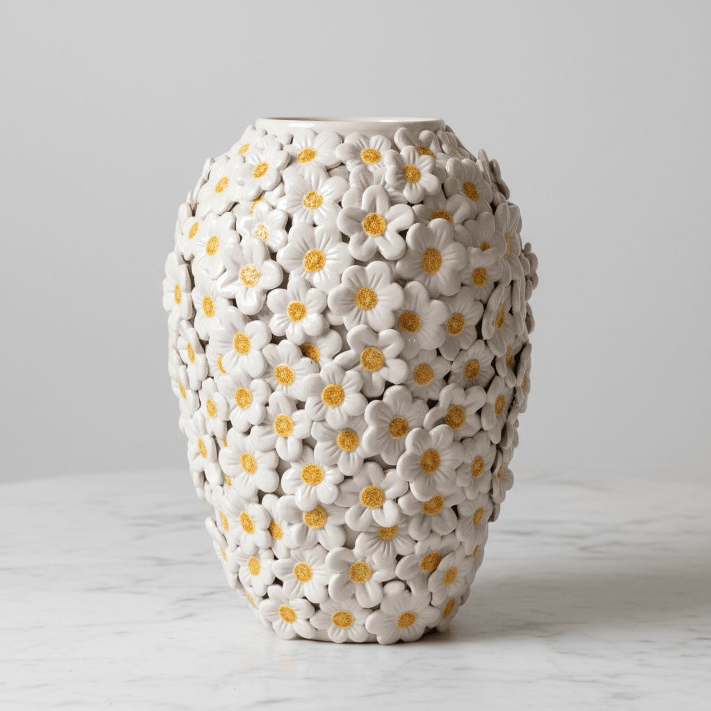 Vaso Margherita Bianco Lucido - Sua Maestà Sicilia