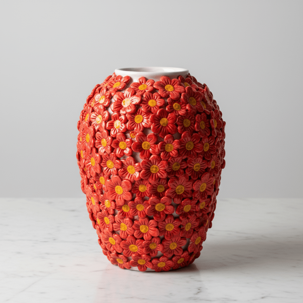 Vaso Margherite Rosse - Sua Maestà Sicilia