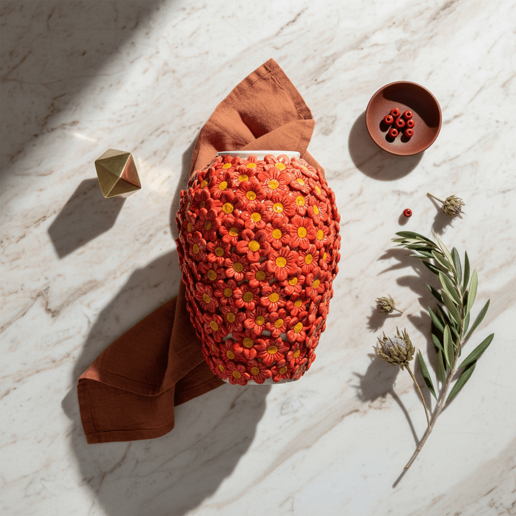 Vaso Margherite Rosse - Sua Maestà Sicilia