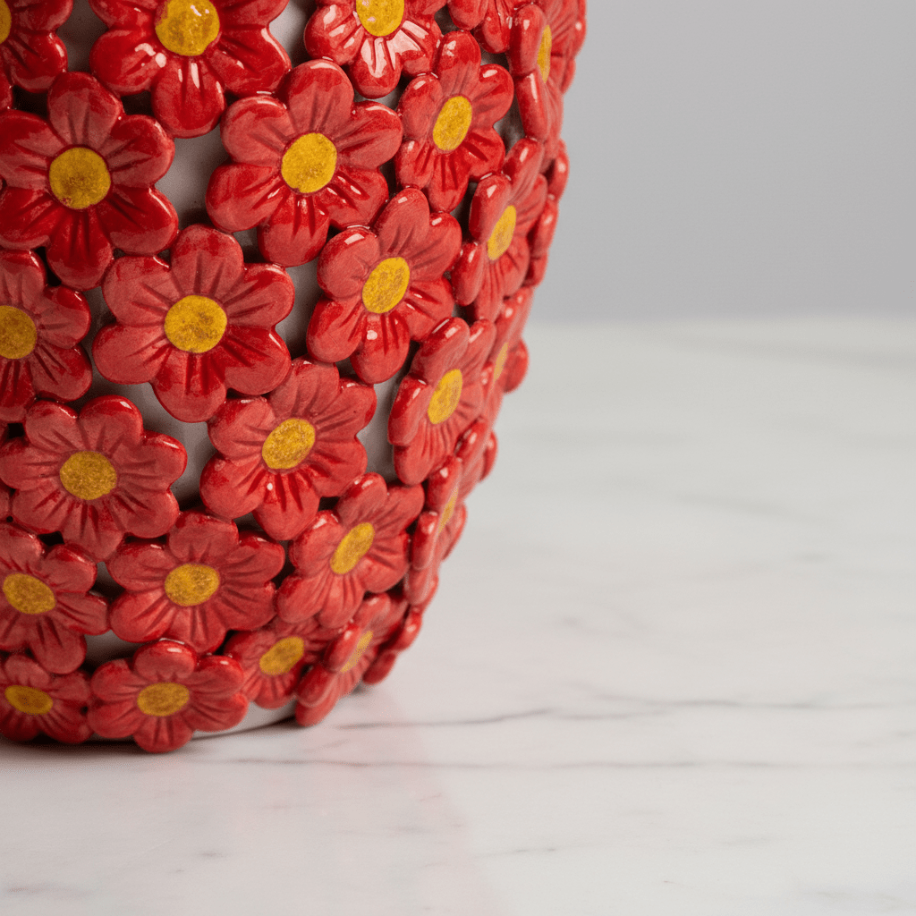 Vaso Margherite Rosse - Sua Maestà Sicilia