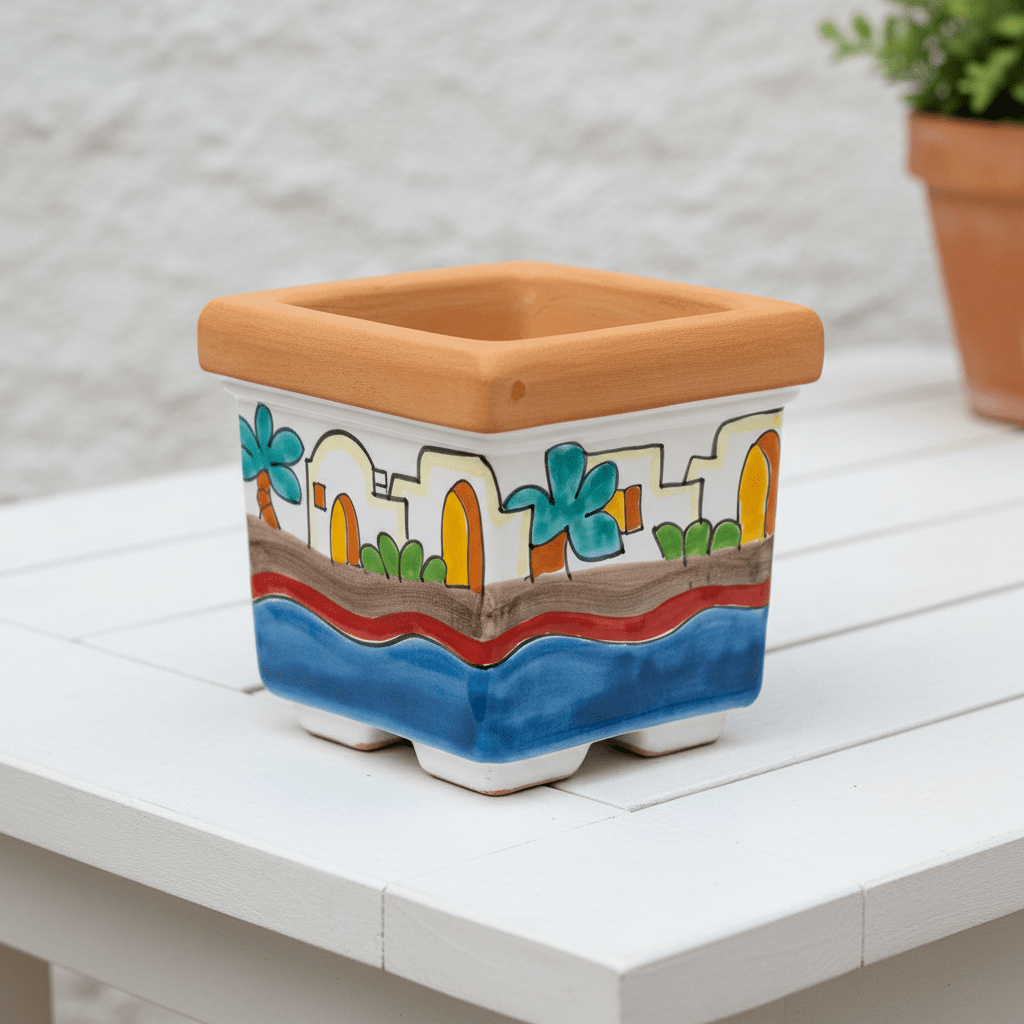 Vaso porta pianta quadrato Dammusi - Sua Maestà Sicilia