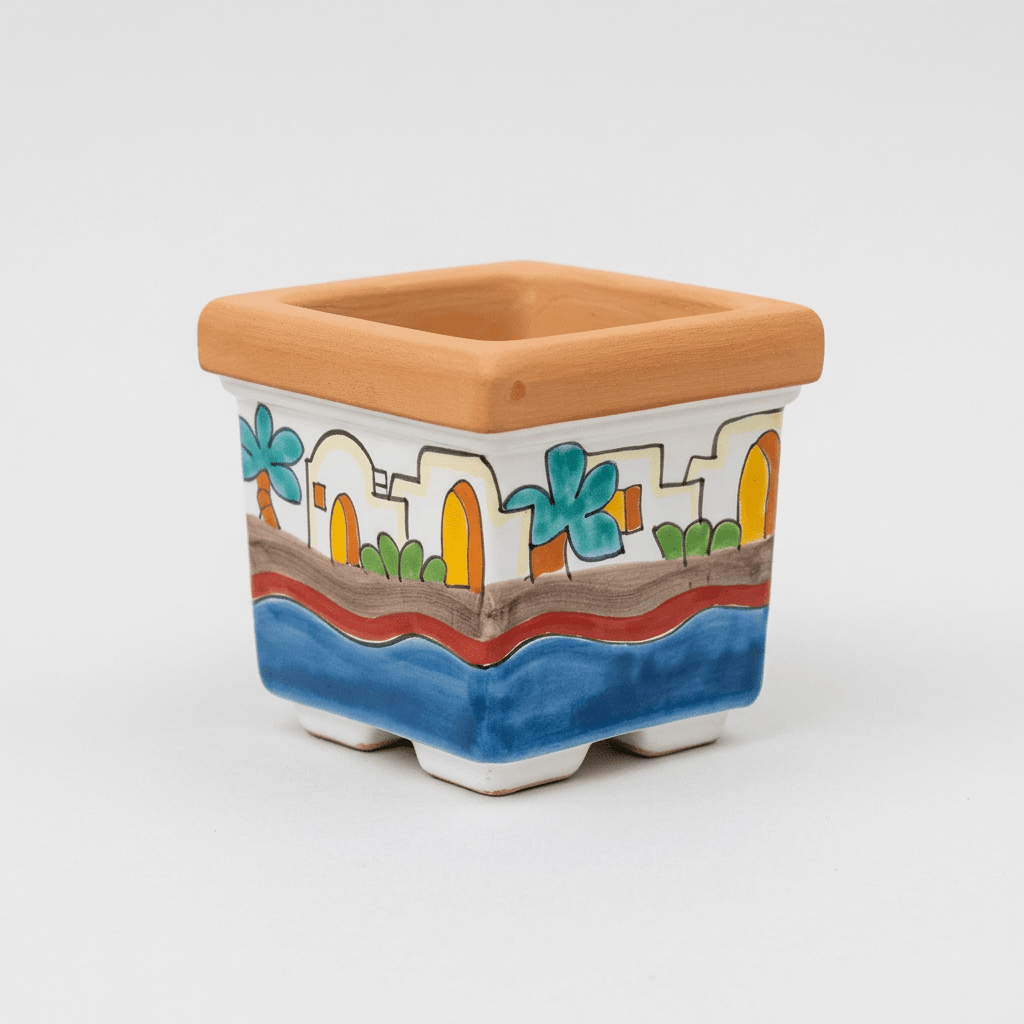 Vaso porta pianta quadrato Dammusi - Sua Maestà Sicilia