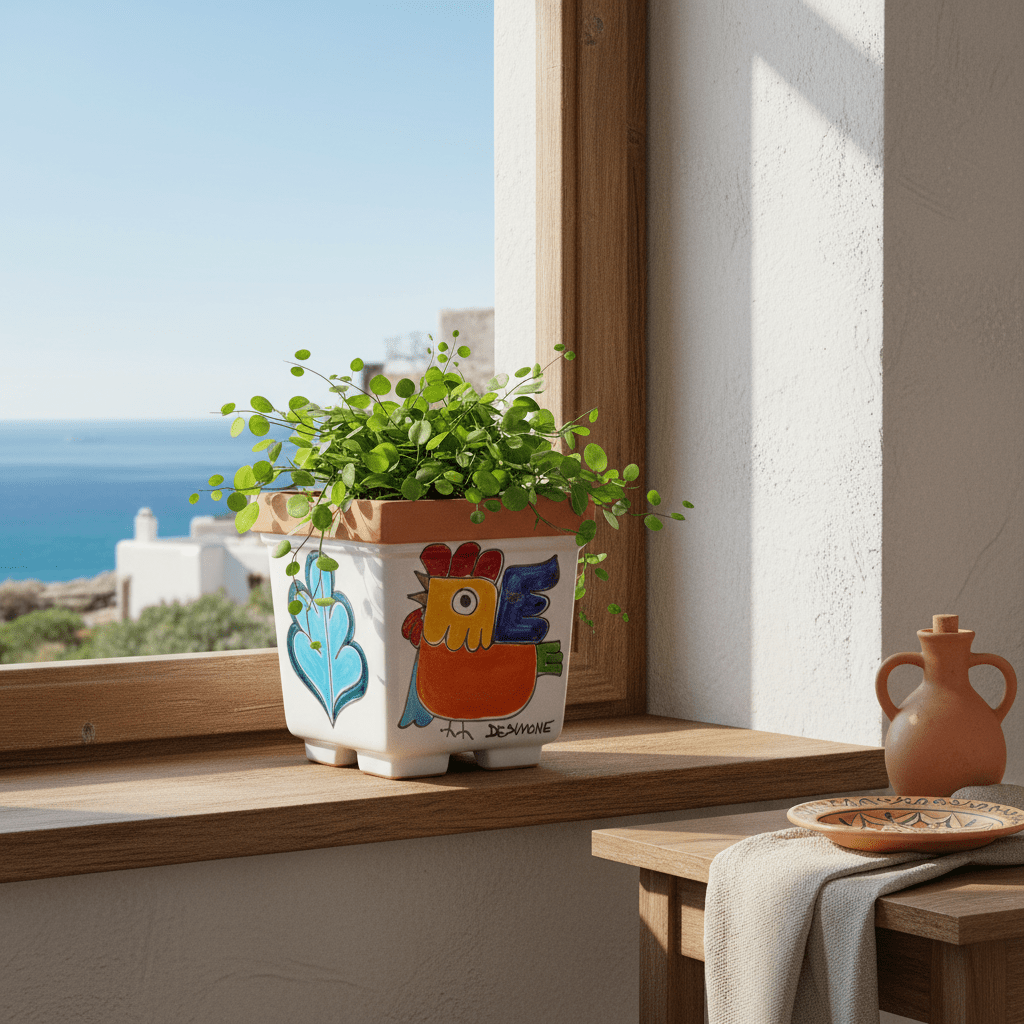 Vaso porta pianta quadrato Gallo - Sua Maestà Sicilia