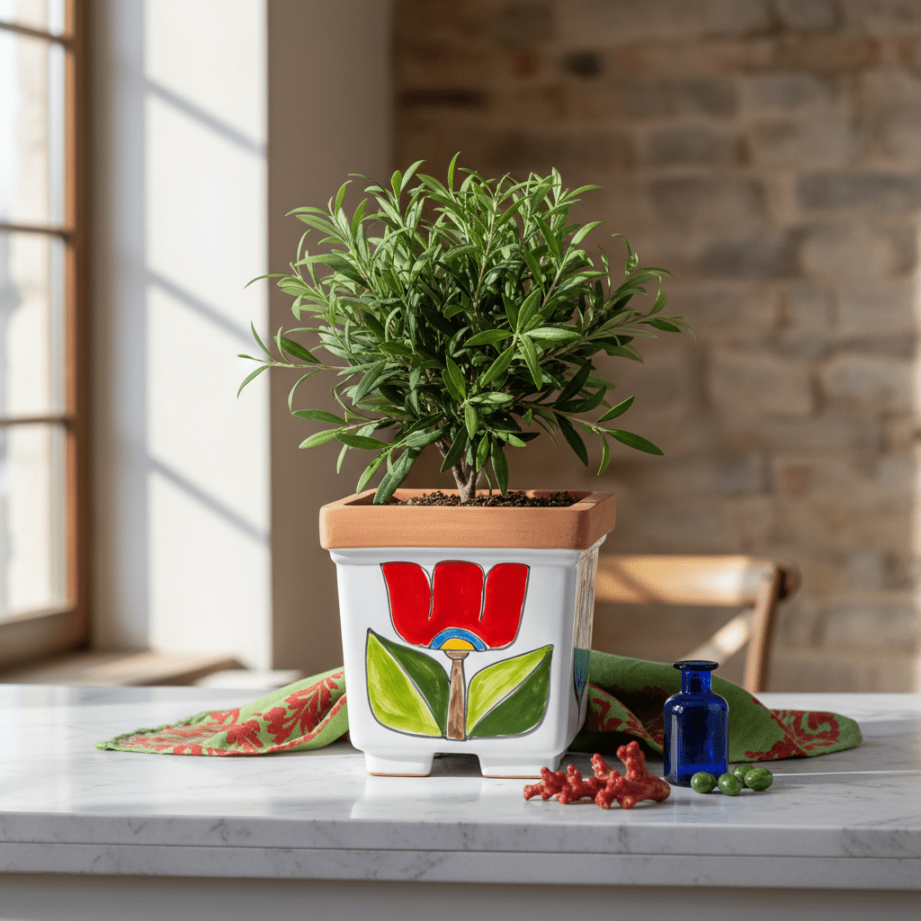 Vaso porta pianta quadrato Gallo - Sua Maestà Sicilia