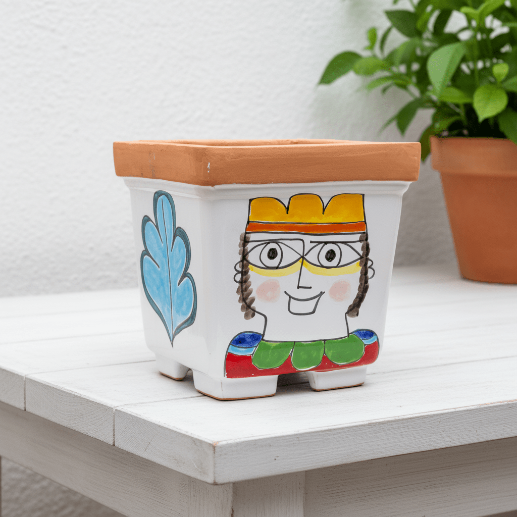 Vaso porta pianta quadrato Gatto - Sua Maestà Sicilia