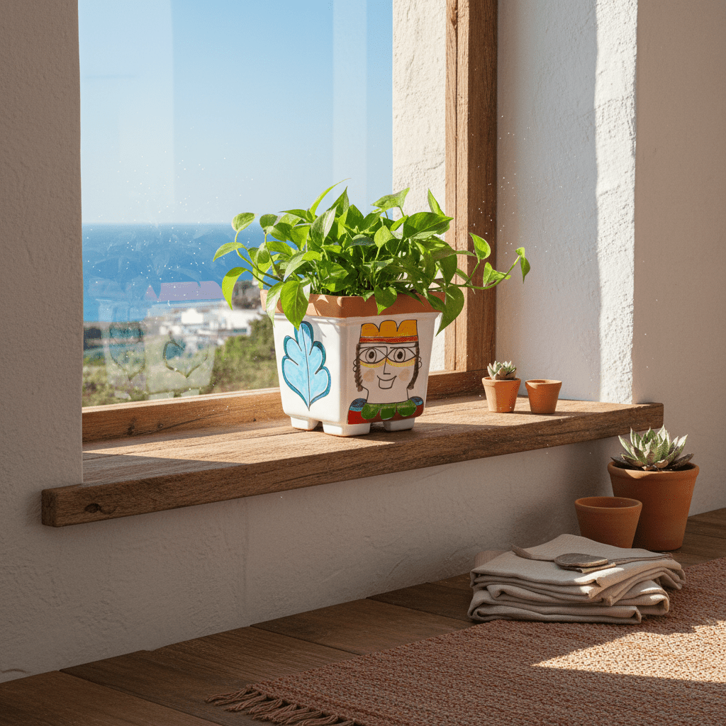 Vaso porta pianta quadrato Gatto - Sua Maestà Sicilia