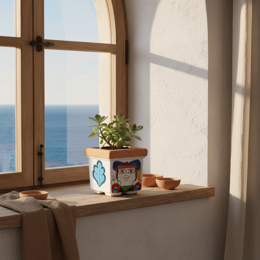 Vaso porta pianta quadrato Pesce - Sua Maestà Sicilia