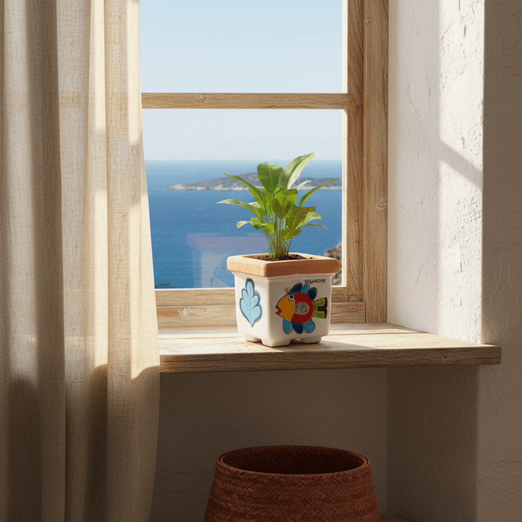 Vaso porta pianta quadrato Pesce - Sua Maestà Sicilia